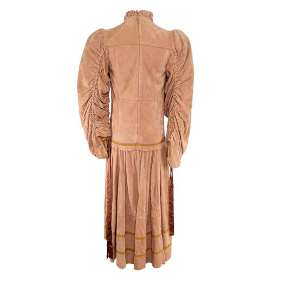 Ulla Johnson Runway Suede Midi Dress Tan Prairie Western Boho Size 0 - Picture 8 of 16